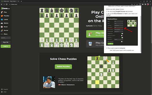 Chess_spell_moves  from Chrome web store to be run with OffiDocs Chromium online