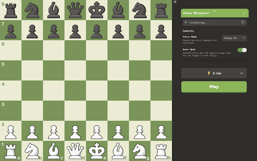 Chess Whisperer  from Chrome web store to be run with OffiDocs Chromium online