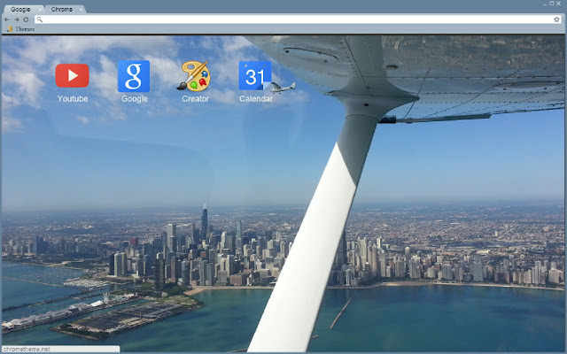 Chicago Skyline in Flight  from Chrome web store to be run with OffiDocs Chromium online