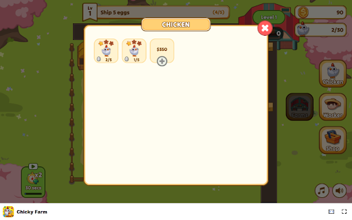 Chicky Farm Game Manage your own chicken farm and raise happy hens!  from Chrome web store to be run with OffiDocs Chromium online