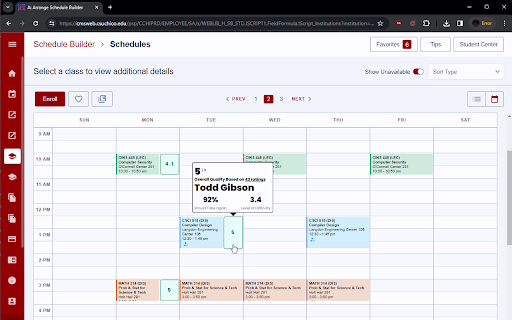 Chico State Schedule Helper  from Chrome web store to be run with OffiDocs Chromium online