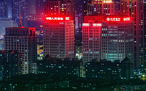 Chinese Skyline at Night  from Chrome web store to be run with OffiDocs Chromium online