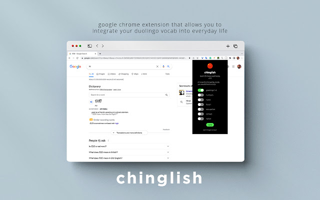 chinglish  from Chrome web store to be run with OffiDocs Chromium online