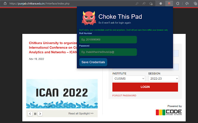Choke This Pad  from Chrome web store to be run with OffiDocs Chromium online
