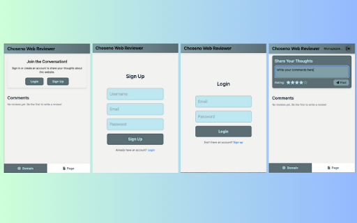 Choseno Web Reviewer  from Chrome web store to be run with OffiDocs Chromium online