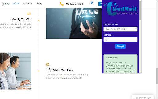 Cho thuê máy in màu TPHCM  from Chrome web store to be run with OffiDocs Chromium online