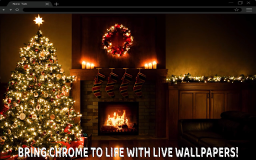 Christmas Tree Fireplace Animated Wallpaper  from Chrome web store to be run with OffiDocs Chromium online