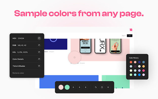 Chroma • Color picker  eyedropper  from Chrome web store to be run with OffiDocs Chromium online