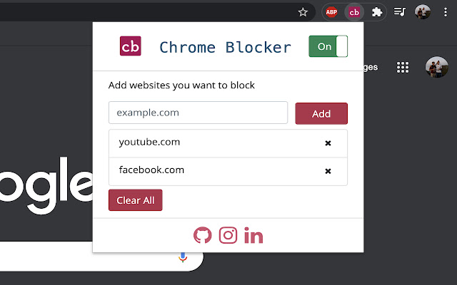 Chrome Blocker  from Chrome web store to be run with OffiDocs Chromium online