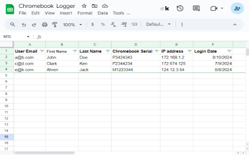 Chromebook Logger  from Chrome web store to be run with OffiDocs Chromium online