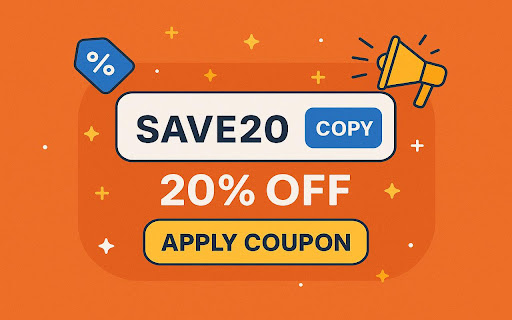 Chrome Coupon Finder – Find  Apply Discount Codes with One Click  from Chrome web store to be run with OffiDocs Chromium online