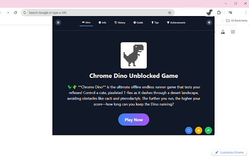Chrome Dino Unblocked Game  from Chrome web store to be run with OffiDocs Chromium online