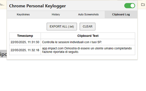 Chrome Event Logger Your Personal KeyLogger  from Chrome web store to be run with OffiDocs Chromium online