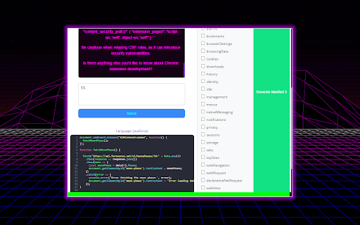 Chrome Extension Builder  from Chrome web store to be run with OffiDocs Chromium online