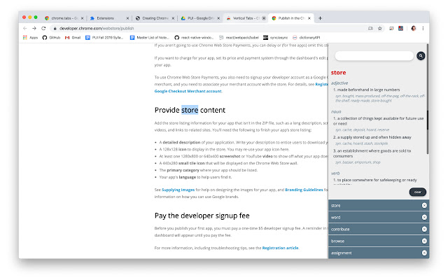 Chrome Extension for English Dictionary  from Chrome web store to be run with OffiDocs Chromium online
