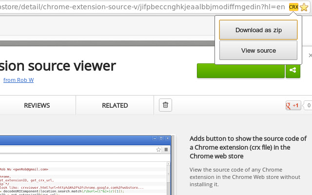 Chrome extension source viewer  from Chrome web store to be run with OffiDocs Chromium online