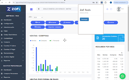 Chrome Extension Zofi  from Chrome web store to be run with OffiDocs Chromium online