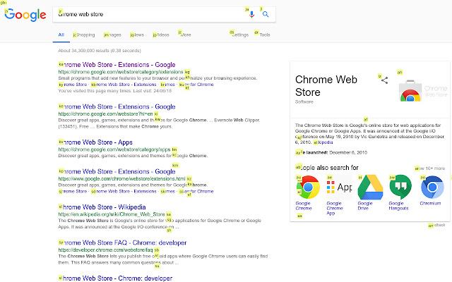 ChromeKeys  from Chrome web store to be run with OffiDocs Chromium online