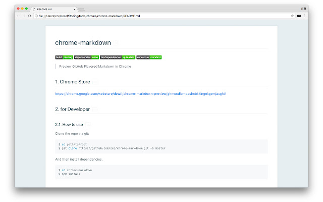 Chrome Markdown Preview  from Chrome web store to be run with OffiDocs Chromium online