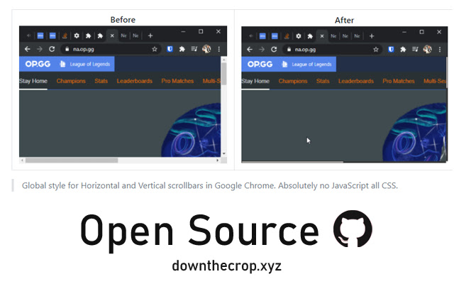 Chrome Minimal Scrollbar  from Chrome web store to be run with OffiDocs Chromium online