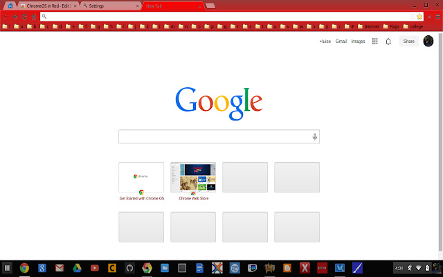 ChromeOS in Red  from Chrome web store to be run with OffiDocs Chromium online