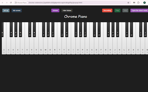 Chrome Piano dal Chrome Web Store per essere eseguito con OffiDocs Chromium online