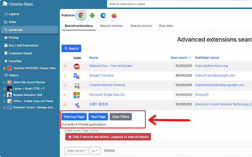 chrome stats filter helper  from Chrome web store to be run with OffiDocs Chromium online