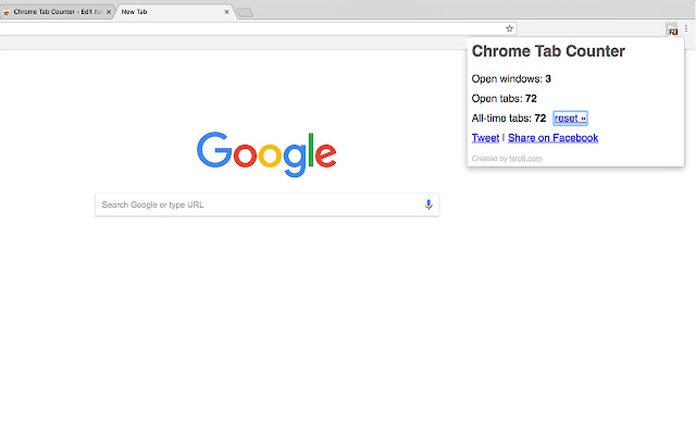Chrome Tab Counter  from Chrome web store to be run with OffiDocs Chromium online
