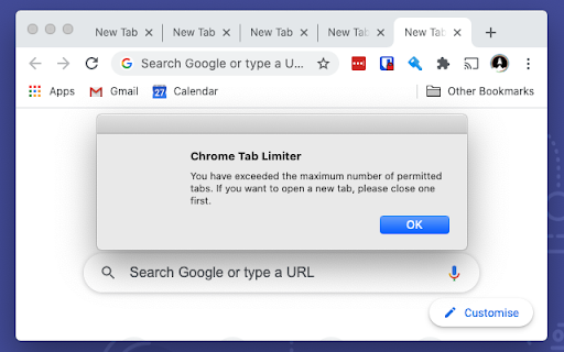 Chrome Tab Limiter 12 Tabs  from Chrome web store to be run with OffiDocs Chromium online