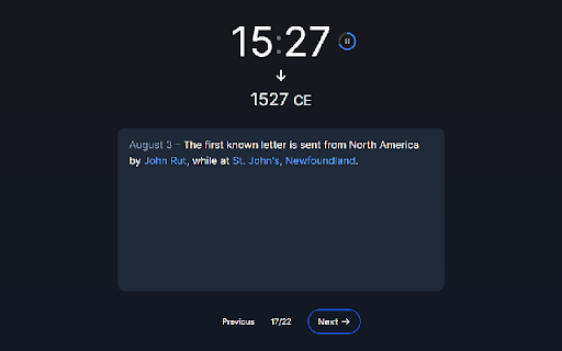 Chronology Clock  from Chrome web store to be run with OffiDocs Chromium online