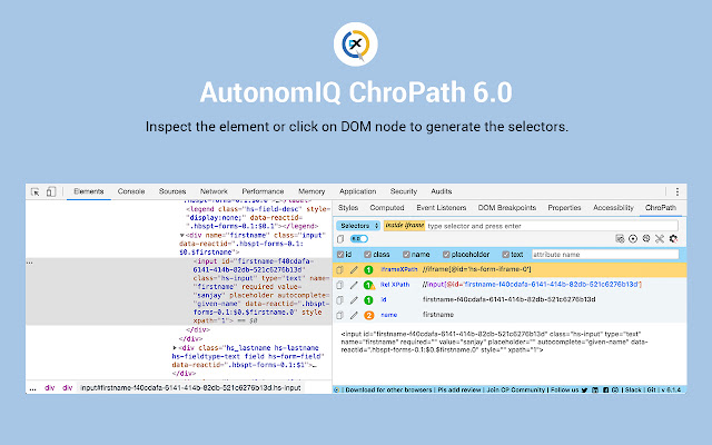 ChroPath  from Chrome web store to be run with OffiDocs Chromium online