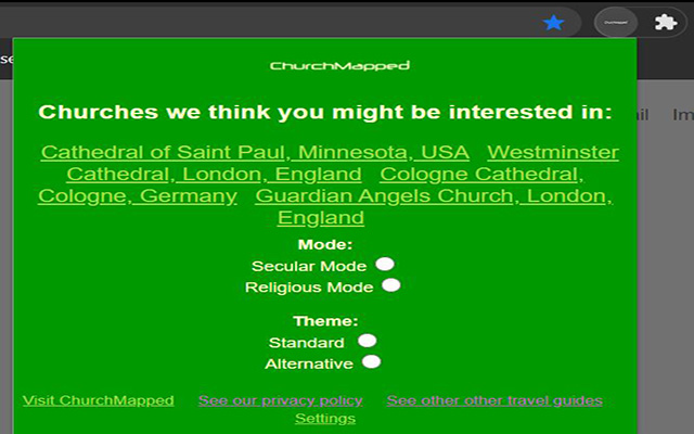 ChurchMapped Extension for Google Chrome  from Chrome web store to be run with OffiDocs Chromium online