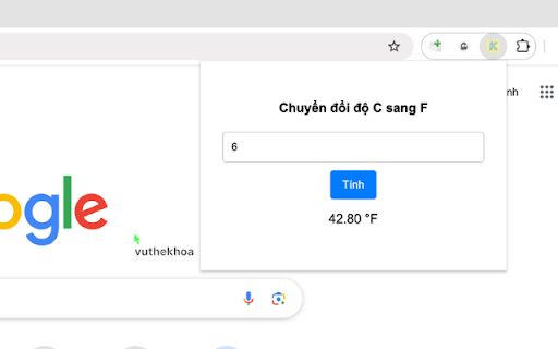 Chuyển đổi độ C sang F kubet  from Chrome web store to be run with OffiDocs Chromium online