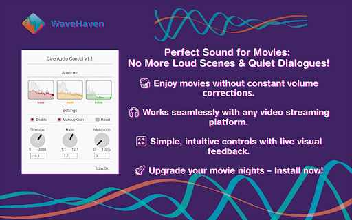 Cine Audio Control  from Chrome web store to be run with OffiDocs Chromium online