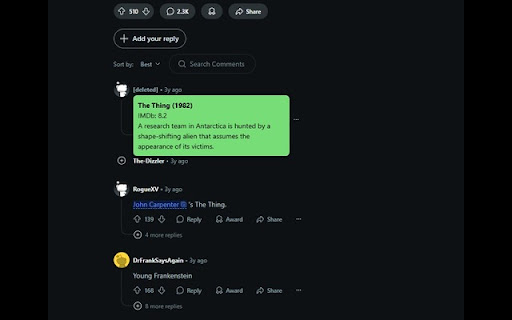Cinema Snippet  from Chrome web store to be run with OffiDocs Chromium online