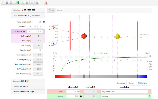 CinemaVision Shot Calculator  from Chrome web store to be run with OffiDocs Chromium online