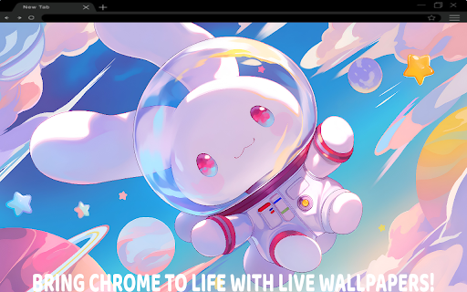Cinnamoroll Space Adventure Pastel Live Wallpaper  from Chrome web store to be run with OffiDocs Chromium online