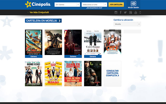 Cinépolis uit de Chrome-webwinkel wordt uitgevoerd met OffiDocs Chromium online