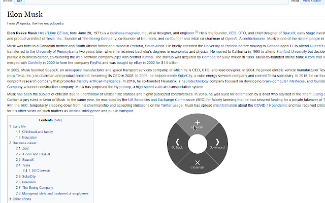 Circle Mouse Gestures (pie menu)  from Chrome web store to be run with OffiDocs Chromium online