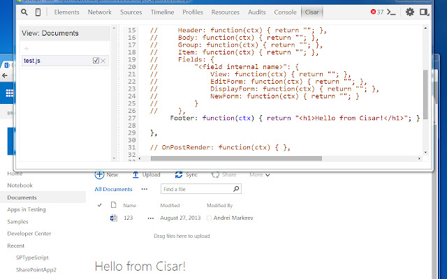 Cisar  from Chrome web store to be run with OffiDocs Chromium online