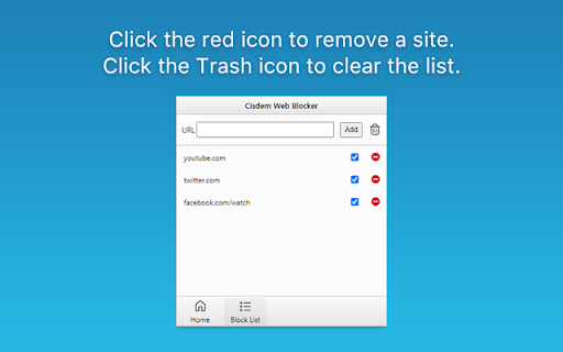 Cisdem Web Blocker  from Chrome web store to be run with OffiDocs Chromium online