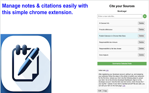 Cite Your Sources  from Chrome web store to be run with OffiDocs Chromium online