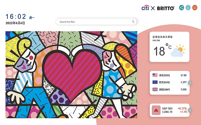 Citi x Britto Digital Calendar Theme  from Chrome web store to be run with OffiDocs Chromium online