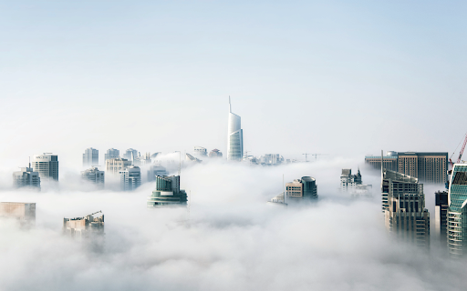 City Skyline in the Fog  from Chrome web store to be run with OffiDocs Chromium online