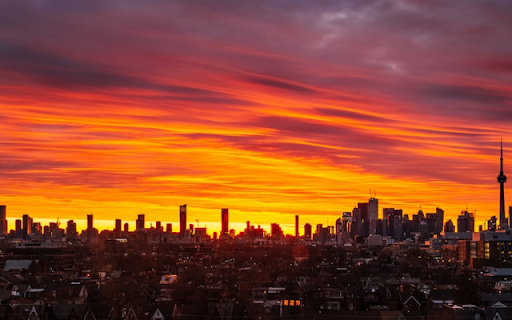 City Skyscrapers at Sunset  from Chrome web store to be run with OffiDocs Chromium online