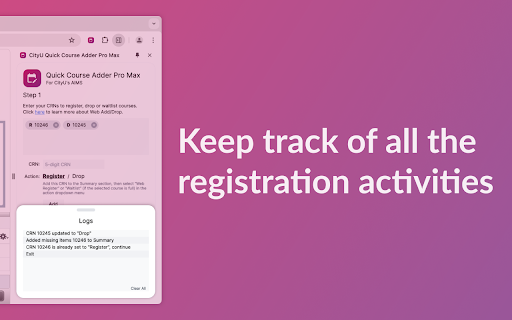 CityU Quick Course Adder Pro Max  from Chrome web store to be run with OffiDocs Chromium online
