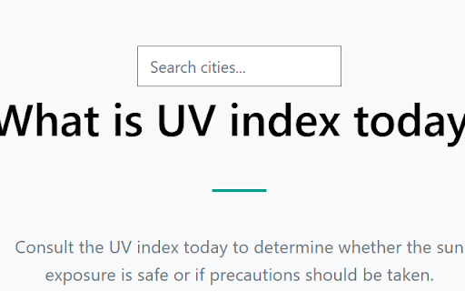 City UV Index Viewer  from Chrome web store to be run with OffiDocs Chromium online