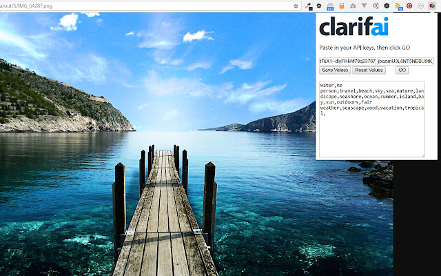 clarifAI Image Tagger ze sklepu internetowego Chrome do uruchomienia z OffiDocs Chromium online