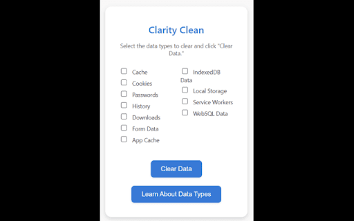 Clarity Clean  from Chrome web store to be run with OffiDocs Chromium online