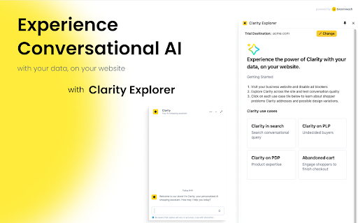 Clarity Explorer  from Chrome web store to be run with OffiDocs Chromium online
